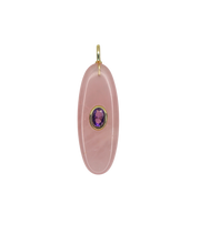Carica l'immagine nel visualizzatore di Gallery, Ciondolo CHIAVE DI LUCE - Ovale Quarzo Rosa