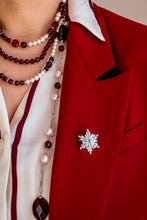 Carica l'immagine nel visualizzatore di Gallery, Spilla SNOWFLAKE - ottone e zirconia