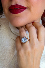 Carica l'immagine nel visualizzatore di Gallery, Serie UNICO LUXURY - Euphorbia - Anello con cammeo autentico argento 925 placcato oro rosa 18k