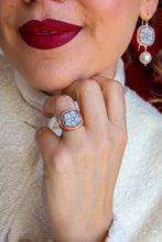 Carica l'immagine nel visualizzatore di Gallery, Serie UNICO LUXURY - Euphorbia - Anello con cammeo autentico argento 925 placcato oro rosa 18k