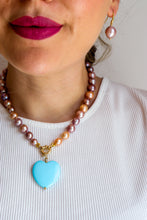 Carica l'immagine nel visualizzatore di Gallery, Pendente CUORE TURCHESE ORO - argento 925 placcato oro 18k