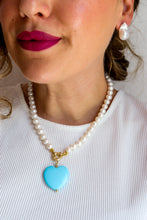 Carica l'immagine nel visualizzatore di Gallery, Pendente CUORE TURCHESE ORO - argento 925 placcato oro 18k