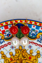 Carica l'immagine nel visualizzatore di Gallery, Mè·ro Bijoux - Orecchini DUO CHIC - Pasta di corallo