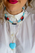 Carica l'immagine nel visualizzatore di Gallery, Pendente CUORE TURCHESE ORO - argento 925 placcato oro 18k