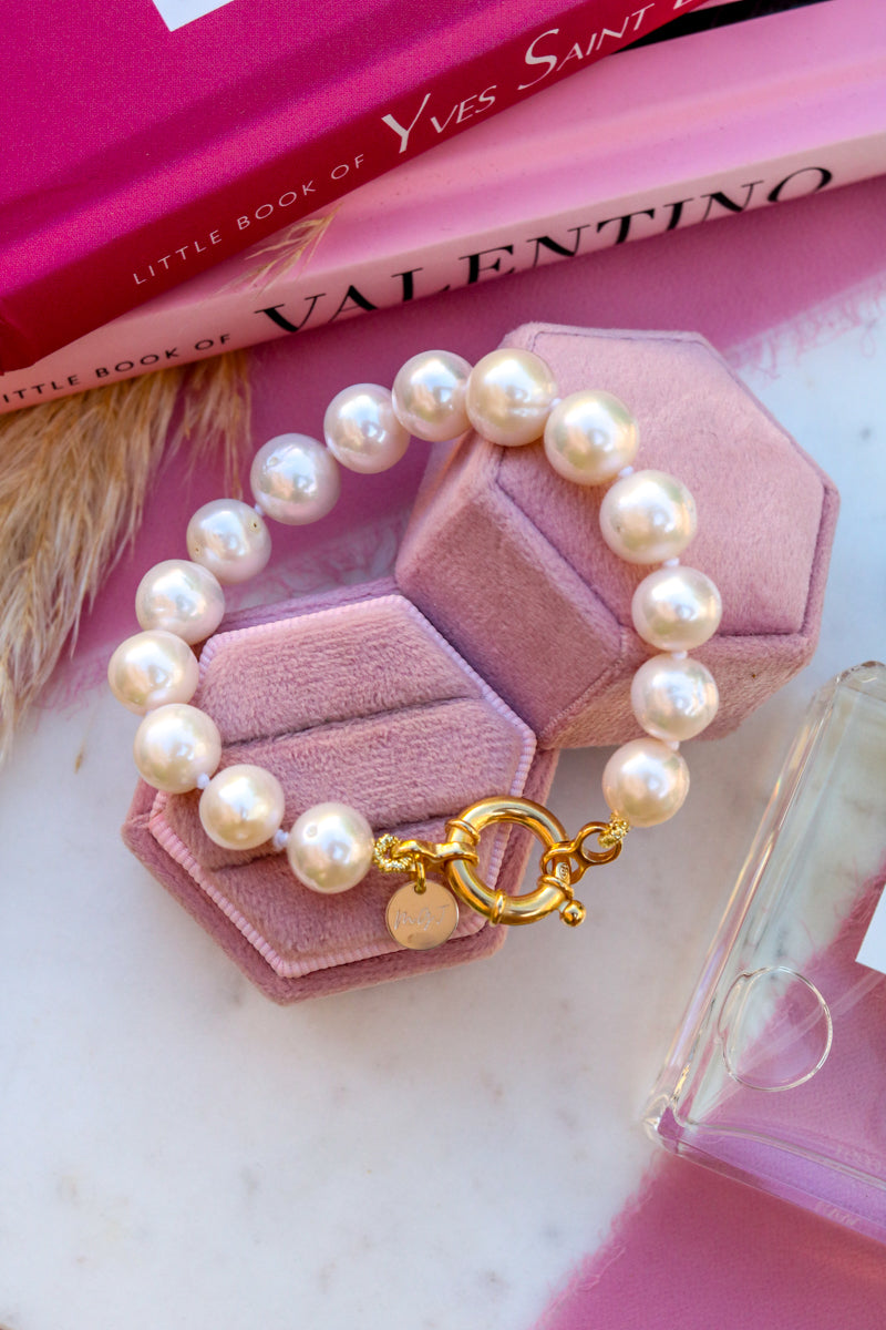 Bracciale CAMELIA perle giganti superior - argento 925 e placcato oro e oro rosa 18k