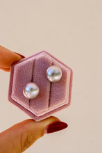 Charger l'image dans la galerie, Ligne Precious - Boucles d'oreilles BOUTONS arg925 - Perles authentiques grises - GRANDES