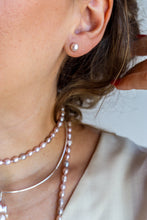 Carica l'immagine nel visualizzatore di Gallery, Linea Precious - Orecchini BOTTONI arg925 - Perle Autentiche ROSA - PICCOLI