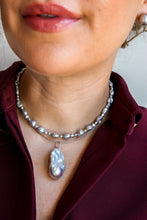 Load image into Gallery viewer, Precious Line - SILVER REFLECTIONS Pendant + FREE semi-rigid necklace
