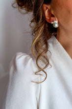 Carica l'immagine nel visualizzatore di Gallery, Orecchini BOTTONI arg925 - Perle Autentiche BIANCHE - MINI