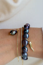 Charger l'image dans la galerie, Ligne Precious - Bracelet PEARL OR - DEEP BLUE - argent 925 plaqué or 18k
