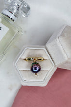Load image into Gallery viewer, Precious Collection - GOLD DROP OF MOON ring - Deep Blue