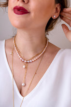 Carica l'immagine nel visualizzatore di Gallery, Orecchini BOTTONI arg925 - Perle Autentiche ROSA - Piccoli