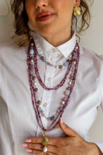 Carica l'immagine nel visualizzatore di Gallery, Linea Precious - Collana MALVA lunga - argento 925 placcato oro 18k