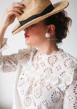 Load image into Gallery viewer, Luxury Line - PRE-ORDER - BIG GOLD CAMELIA Earrings
