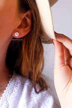 Charger l'image dans la galerie, Ligne Precious - Boucles d'oreilles BOUTONS argent 925 - Perles BLANCHES Authentiques - Petites