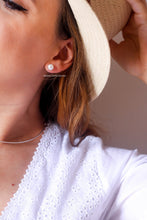Charger l'image dans la galerie, Ligne Precious - Boucles d'oreilles BOUTONS argent 925 - Perles BLANCHES Authentiques - Petites