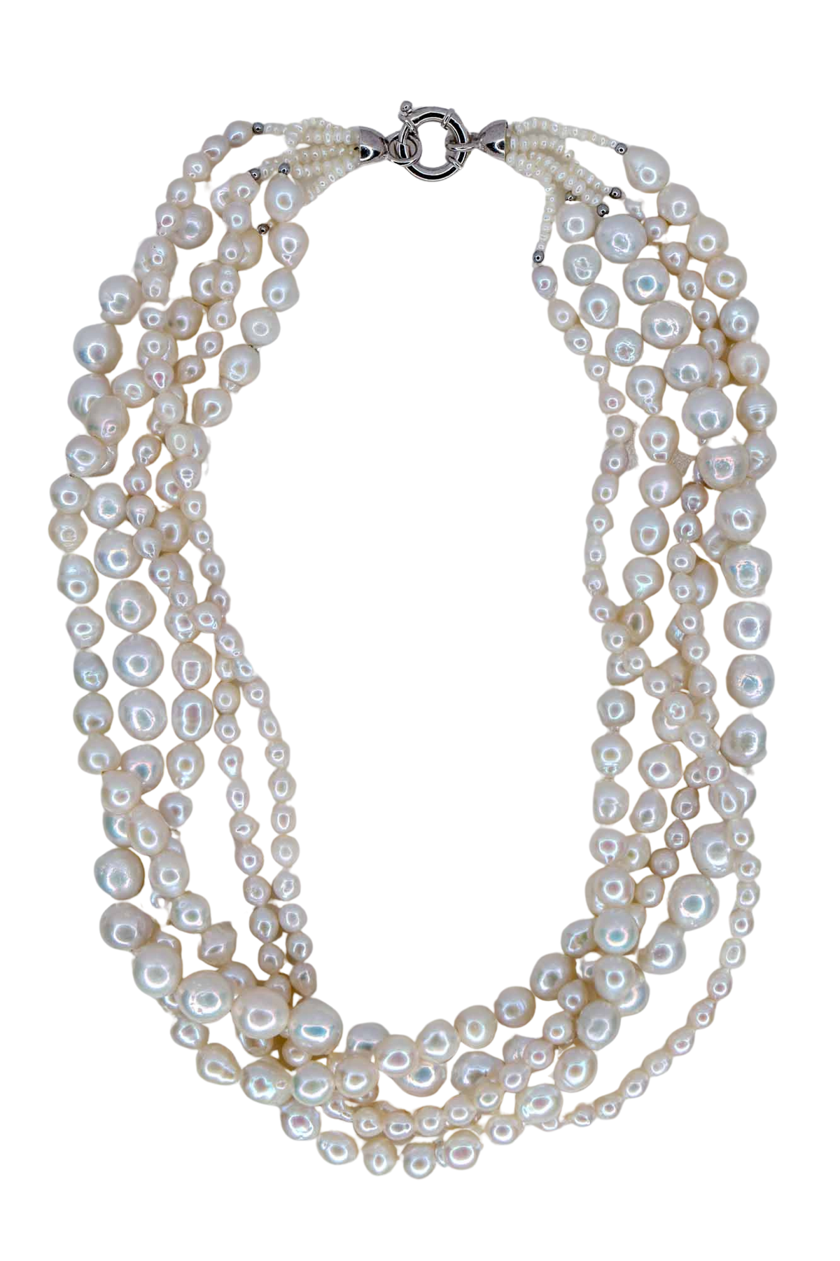 Linea Luxury - Collana MAGNIFICA torchon a 5 fili di perle autentiche