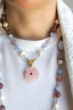 Carica l'immagine nel visualizzatore di Gallery, Linea Precious - Collana MALVA corta + Ciondolo Conchiglia Quarzo Rosa
