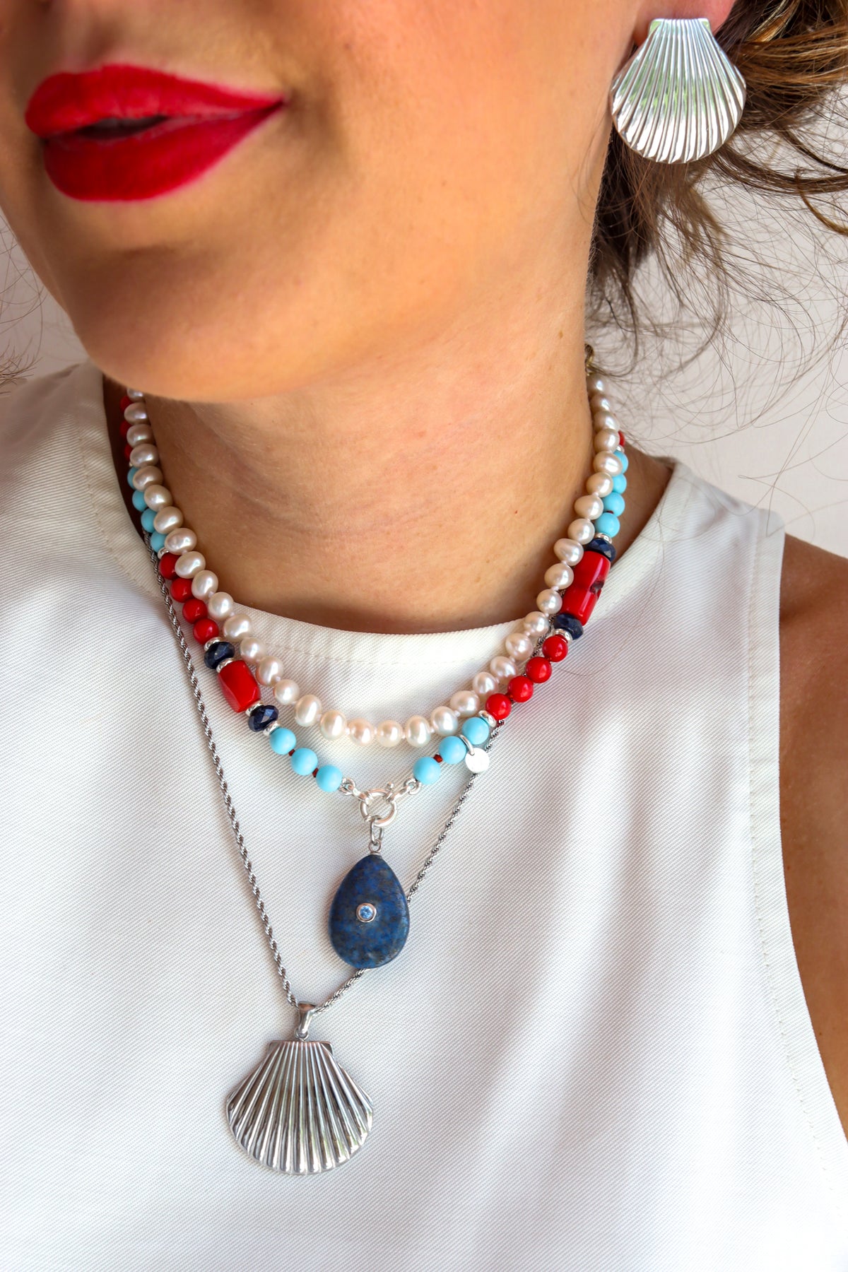 Linea Mè·ro Bijoux - Ciondolo CHIAVE DI LUCE - Goccia Lapislazzulo