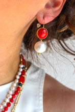 Carica l'immagine nel visualizzatore di Gallery, Mè·ro Bijoux - Orecchini DUO CHIC - Pasta di corallo
