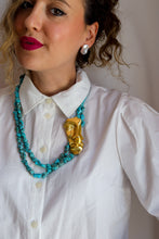 Carica l&#39;immagine nel visualizzatore di Gallery, Collana MILLE MODI LA PALMA - PERLA BAROCCA E SPILLA VOLTO OMAGGIO - argento 925 placcato oro 18k
