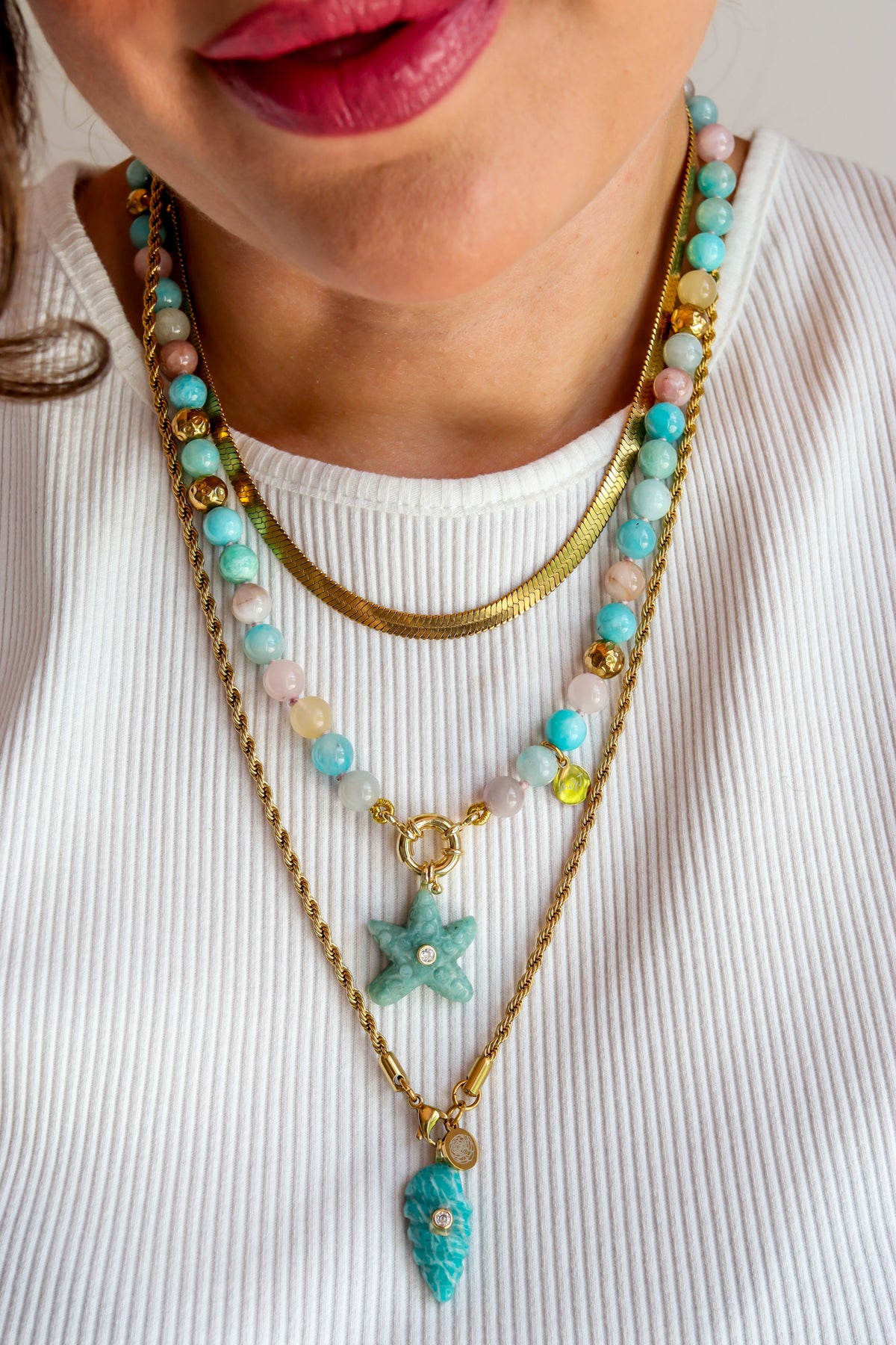 Ligne Mè·ro Bijoux - Pendentifs CLÉ DE LUMIÈRE - Pierre Amazonite