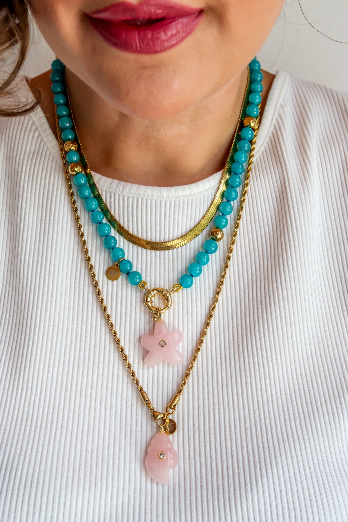 Ligne Mè·ro Bijoux - Pendentifs CLÉ DE LUMIÈRE - Pierre Quartz Rose
