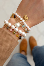 Carica l&#39;immagine nel visualizzatore di Gallery, Bracciale CAMELIA perle giganti superior - argento 925 e placcato oro e oro rosa 18k
