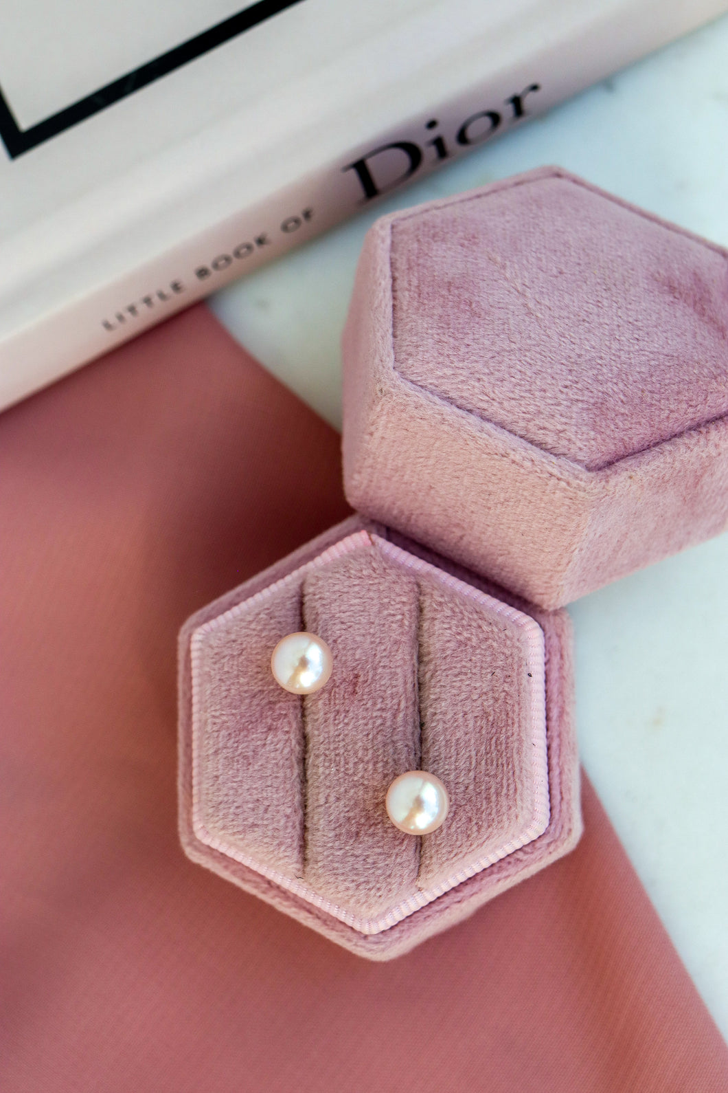 Orecchini BOTTONI arg925 - Perle Autentiche ROSA - MINI