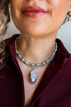 Load image into Gallery viewer, Precious Line - SILVER REFLECTIONS Pendant + FREE semi-rigid necklace
