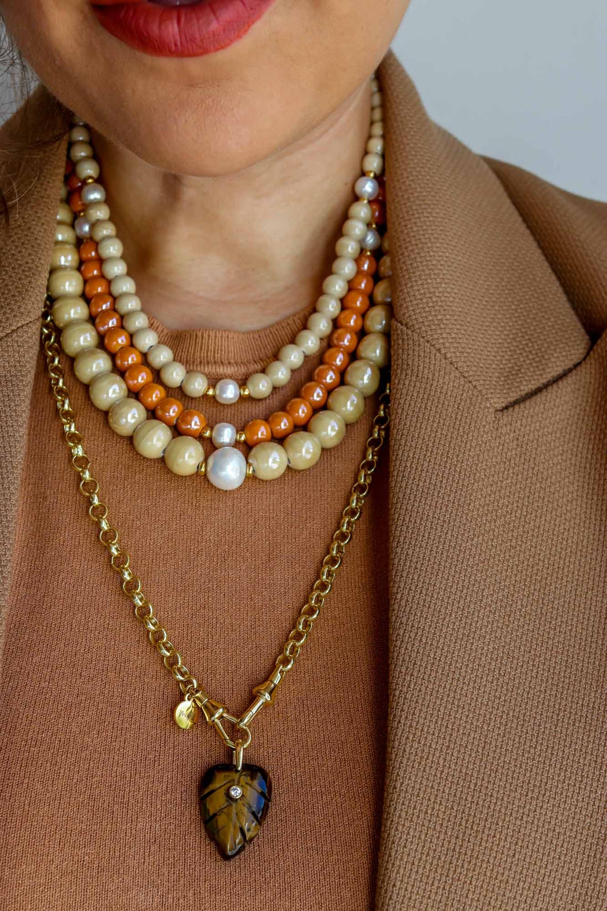 Linea Mè·ro Bijoux - Ciondolo CHIAVE DI LUCE - Foglia