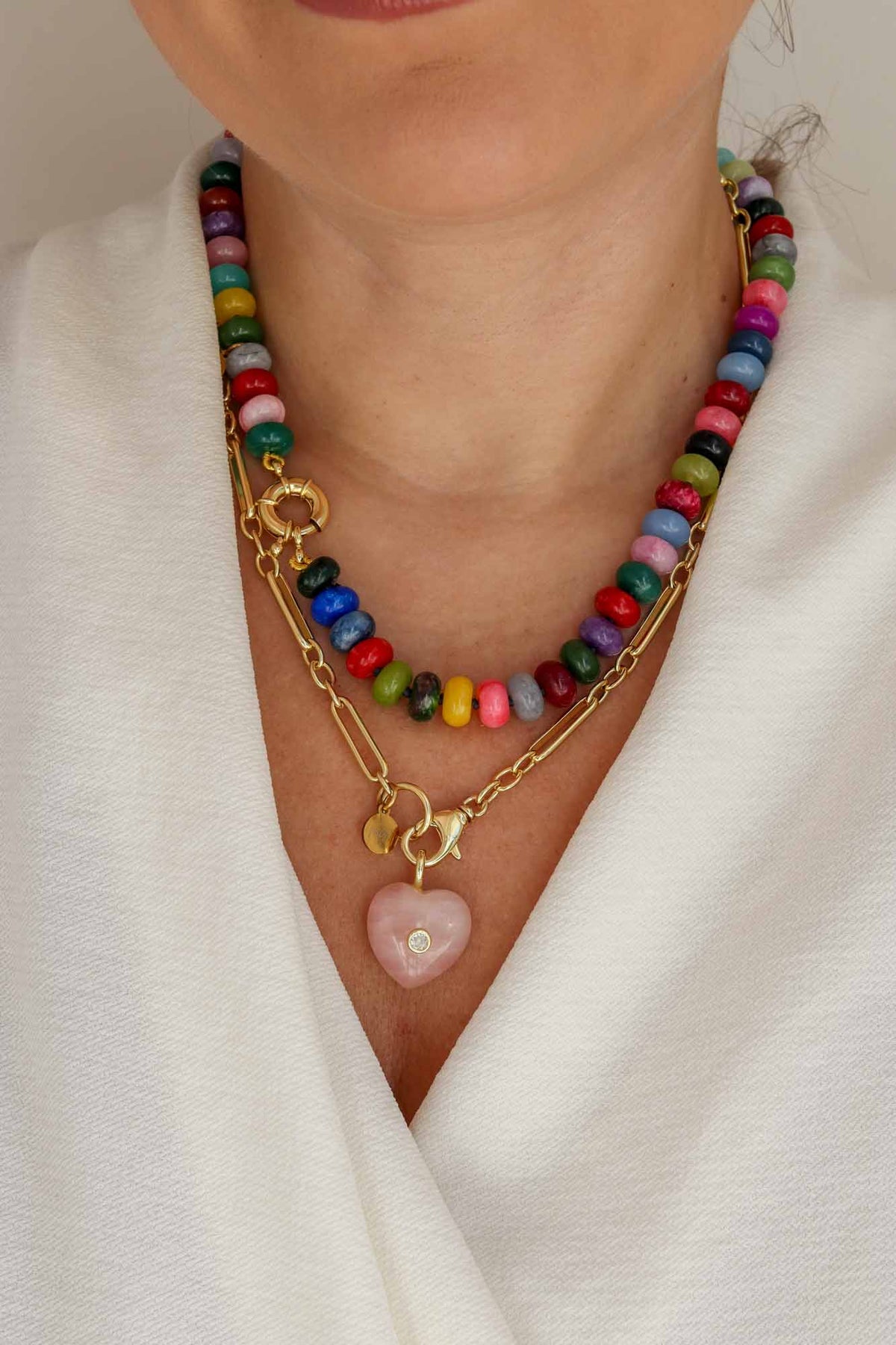 Linea Mè·ro Bijoux - Ciondolo CHIAVE DI LUCE - Cuore Paffuto