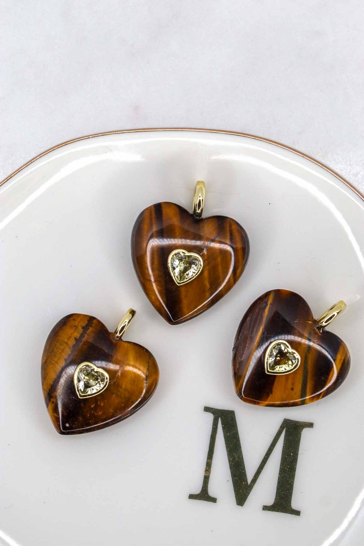 Linea Mè·ro Bijoux - Ciondolo CHIAVE DI LUCE - Cuore Occhio di Tigre