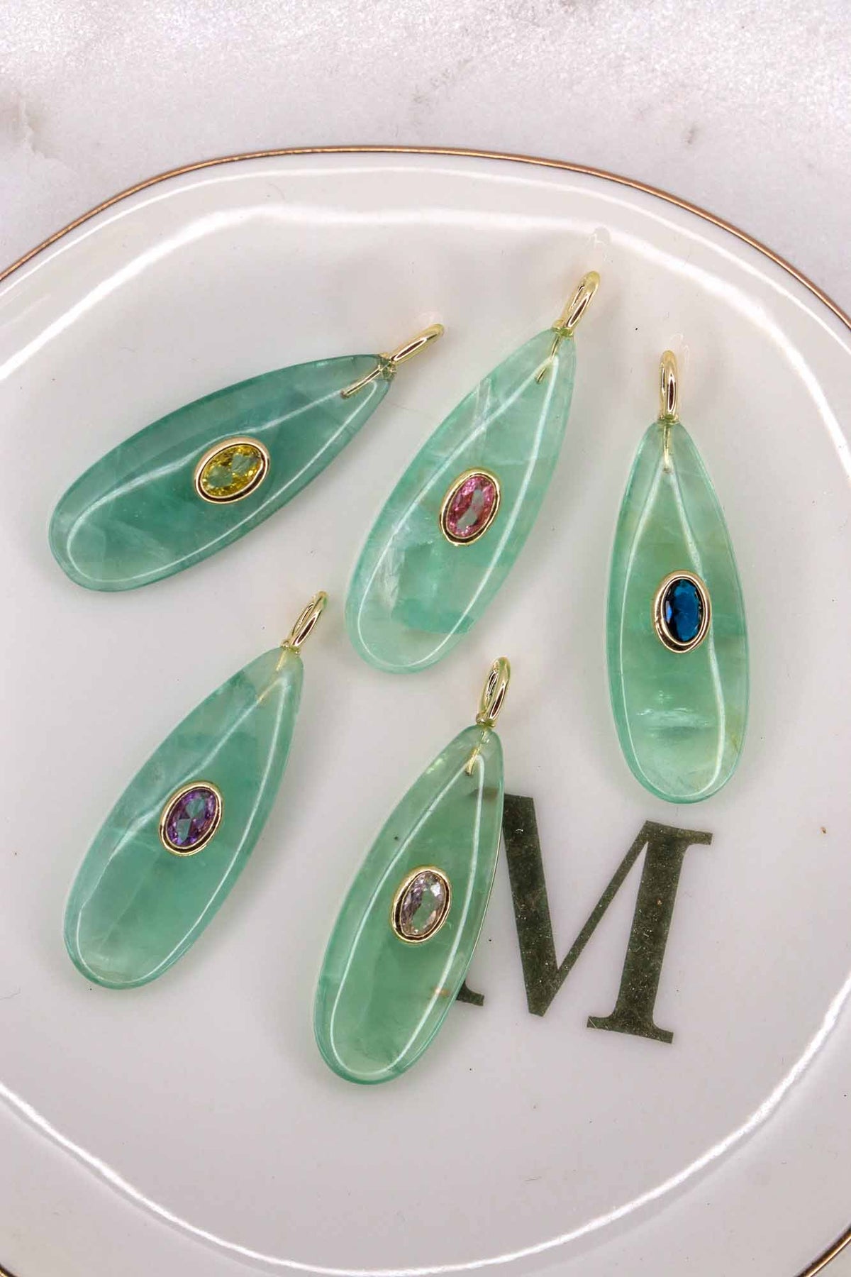 Linea Mè·ro Bijoux - Ciondolo CHIAVE DI LUCE - Goccia Fluorite