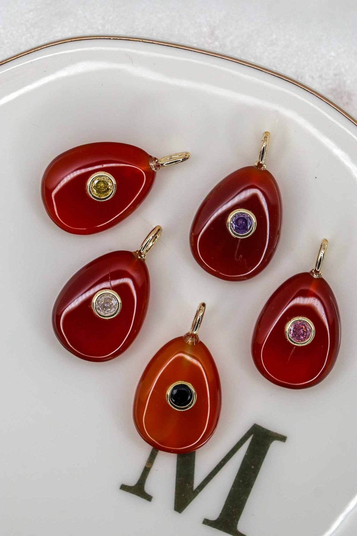Linea Mè·ro Bijoux - Ciondolo CHIAVE DI LUCE - Goccia Corniola