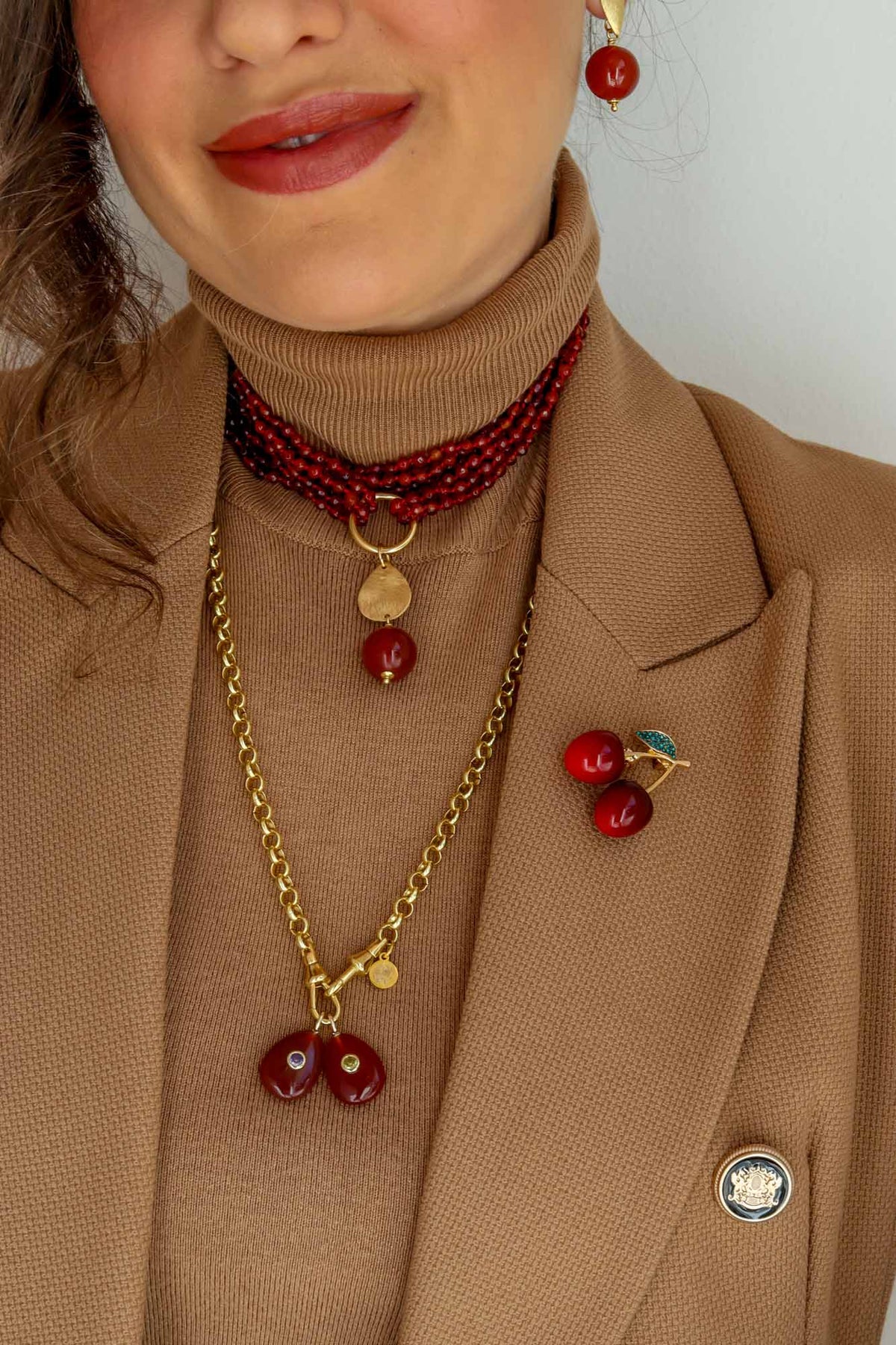 Linea Mè·ro Bijoux - Ciondolo CHIAVE DI LUCE - Goccia Corniola