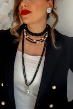 Carica l'immagine nel visualizzatore di Gallery, Collana FATA DEL BOSCO - NERO - argento 925 placcato oro 18k
