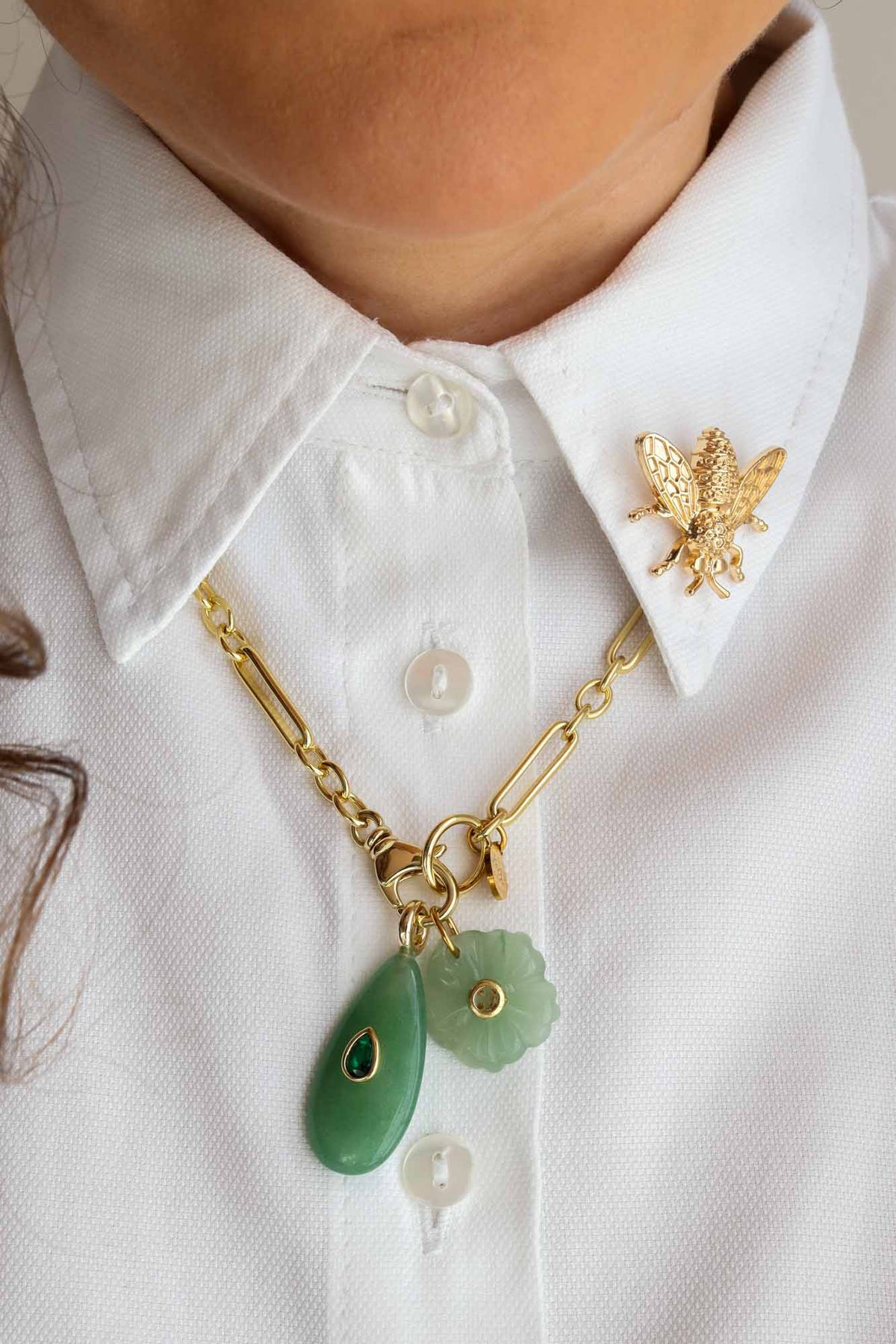 Linea Mè·ro Bijoux - Ciondolo CHIAVE DI LUCE - Fiore Avventurina