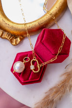 Carica l&#39;immagine nel visualizzatore di Gallery, Collana GRANATINA con pendente perla OMAGGIO - argento 925 placcato oro 18k
