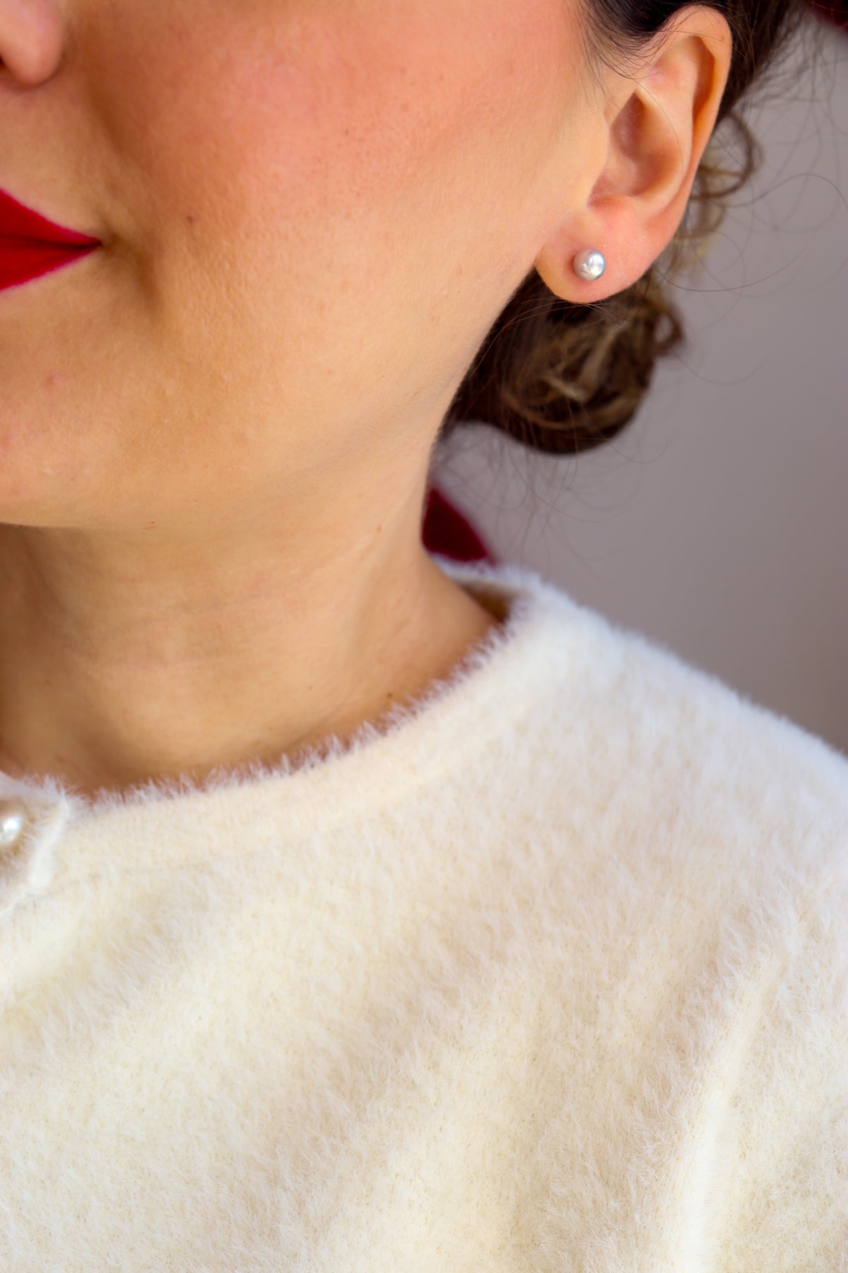 Ligne Precious - Boucles d'oreilles BOUTONS - GRIS - PETITS