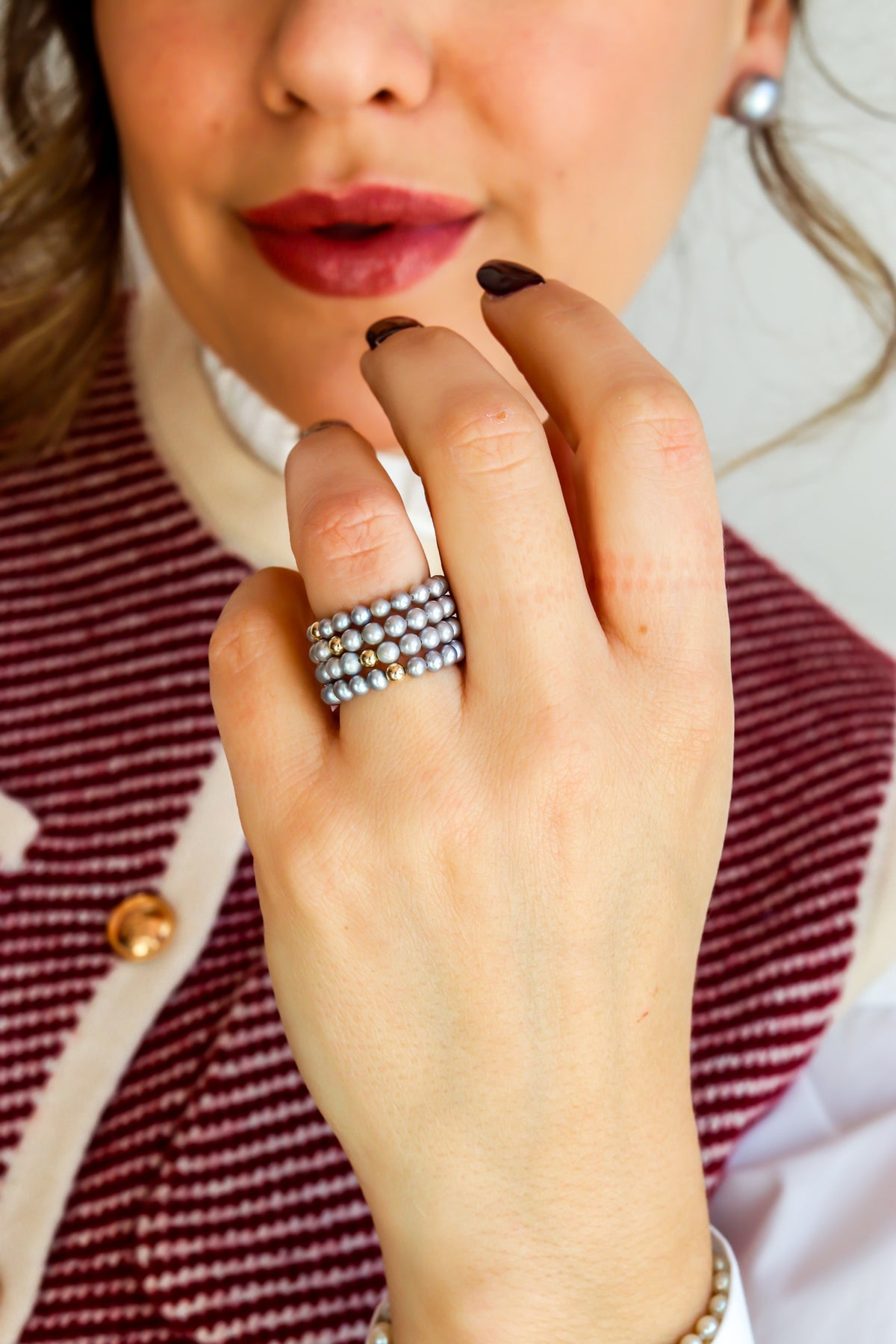 Ligne Precious - Bague Lumière de Perle - Gris