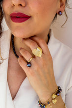 Load image into Gallery viewer, Precious Collection - GOLD DROP OF MOON ring - Deep Blue
