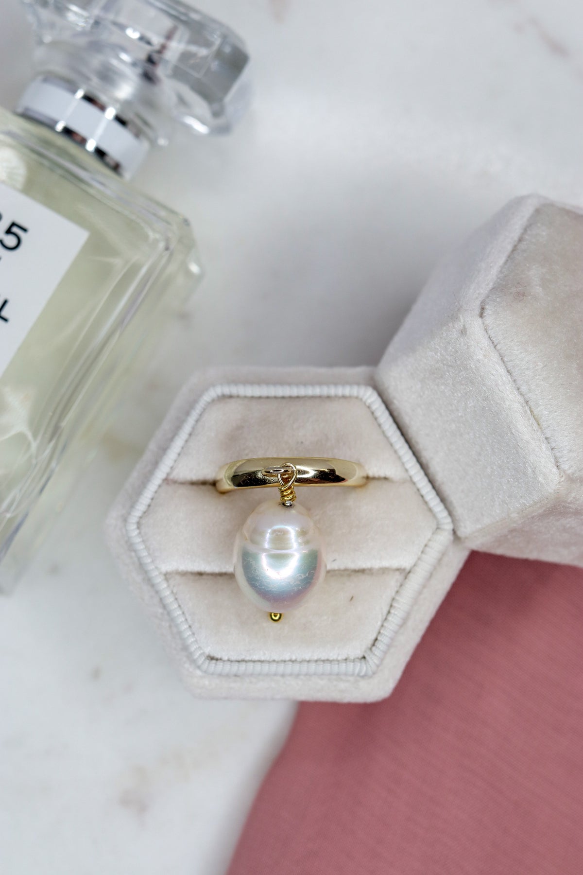 Ligne Precious - Bague GOUTTE DE LUNE OR - Blanche