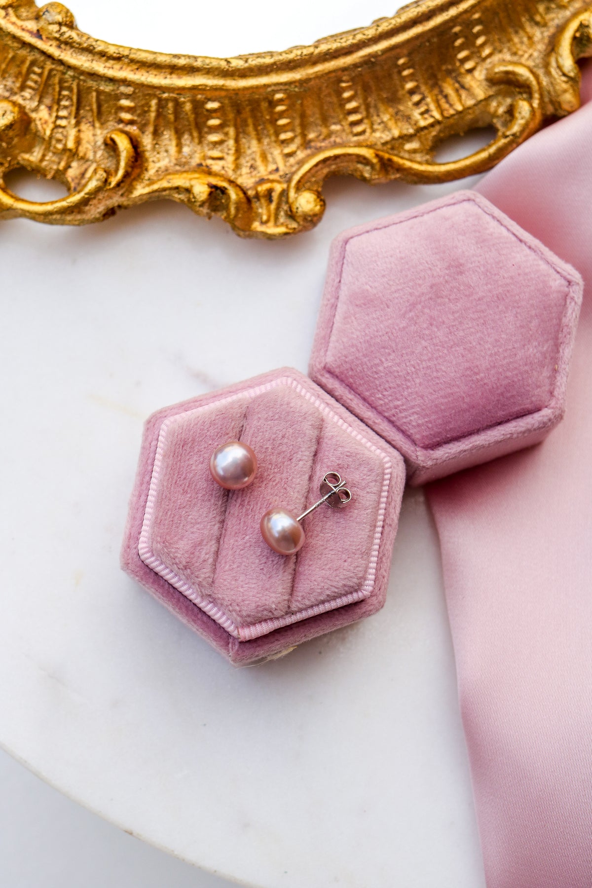 Ligne Precious - Boucles d'oreilles BOUTONS - ROSE - MOYENNES
