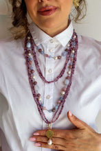 Carica l'immagine nel visualizzatore di Gallery, Linea Precious - Collana MALVA lunga - argento 925 placcato oro 18k

