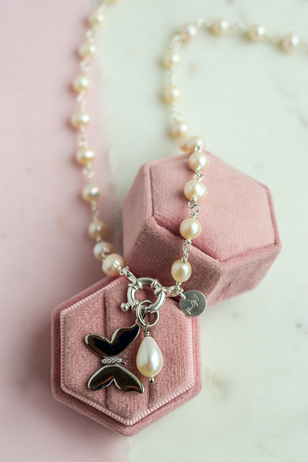 COMBO Collana LA BASE di Melania Gorini Gioielli + Pendente Perla + Pendente A PIACERE - argento 925