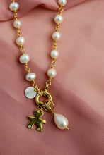 Carica l&#39;immagine nel visualizzatore di Gallery, COMBO Collana LA BASE di Melania Gorini Gioielli + Pendente Perla + Pendente BIMBO - argento 925 placcato oro 18k
