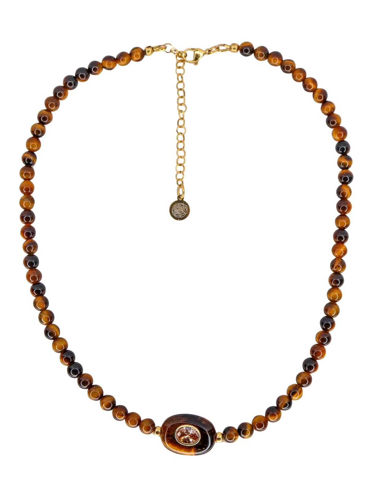 Linea Mè·ro Bijoux - Collana ESSENZA D'AUTUNNO - Occhio di tigre OVALE