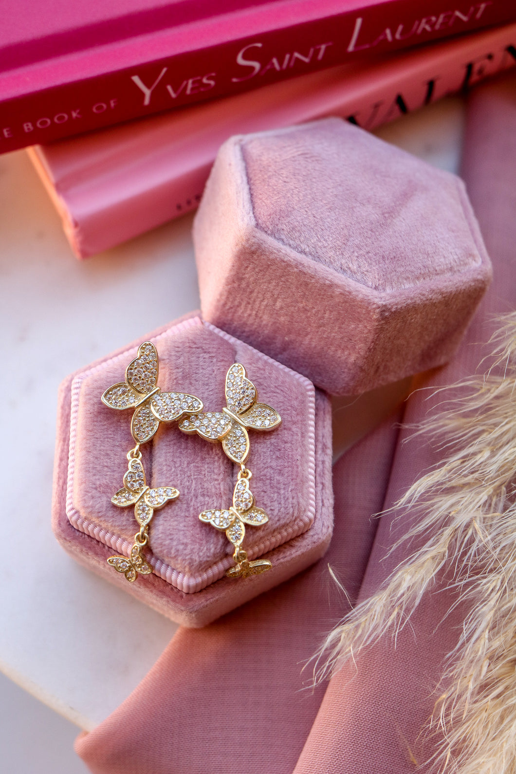 Orecchini BUTTERFLIES - argento 925 placcato oro 18k