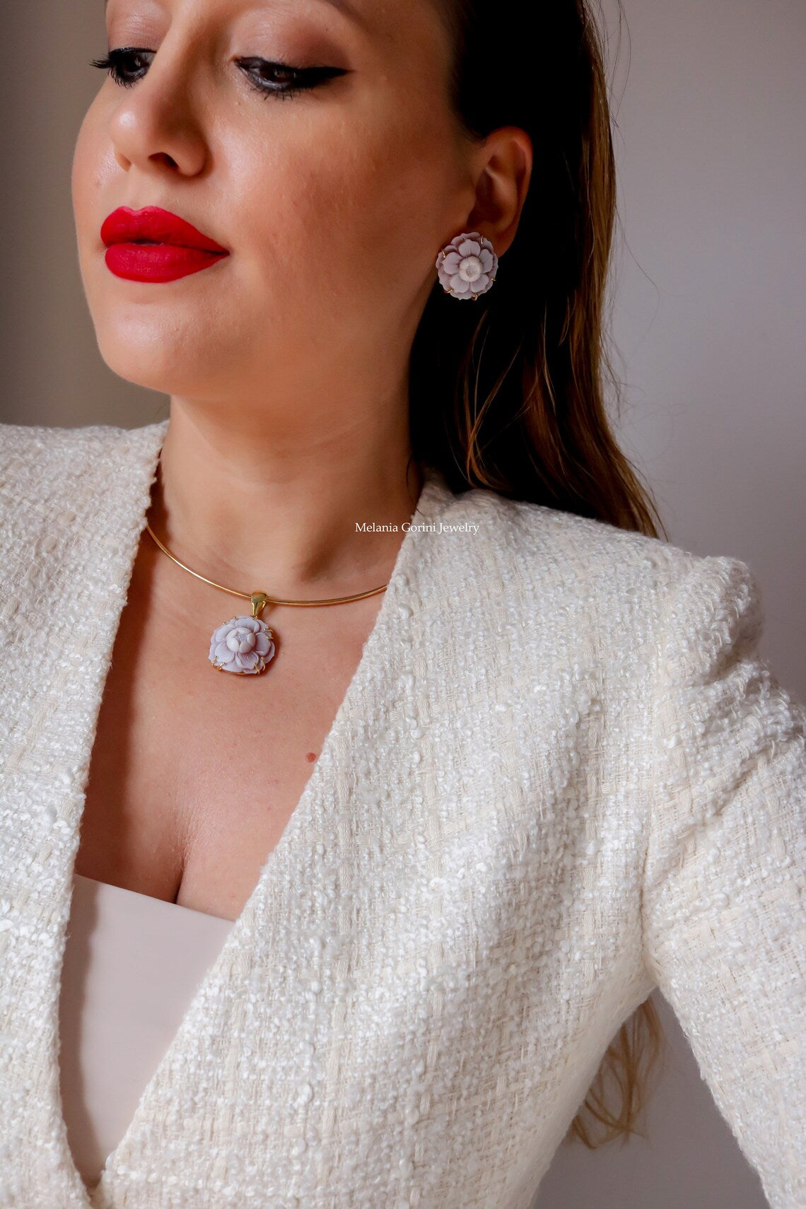 Ligne Luxury - Pendentif CAMÉLIA OR - GRAND